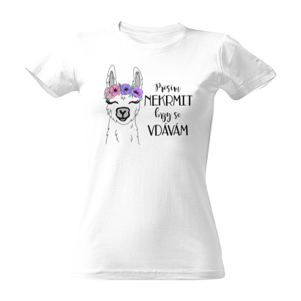 Tričko s potiskem Brzy se vdávám, prosím nekrmit