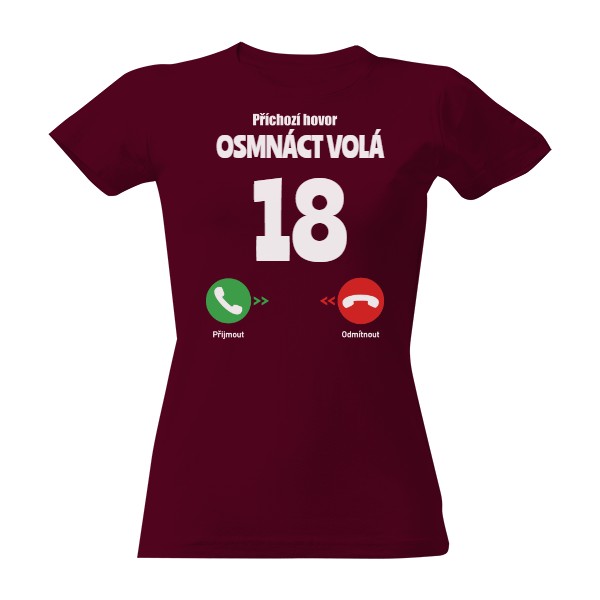Tričko s potiskem Narozeniny volají - 18 let